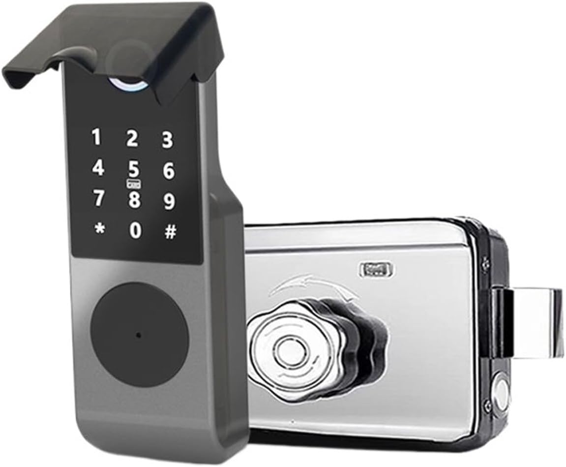 Tuya Wifi Double Side Fingerprint Smart Waterproof Electronic Lock Outdoor Gate Digital Password Remote APP Home Rim Lock Fingerprint /Password /IC Card / APP / Mechanical Key Suitable Door Thickness: