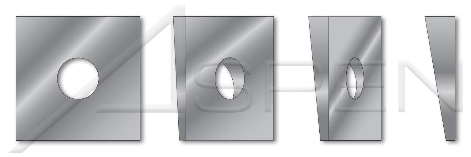 (1800 pcs) 1/4', ID=9/32', OD=11/16', THK=0.16', Square Beveled Malleable Levelling Washers, Type A, Cast Iron, Hot Dip Galvanized