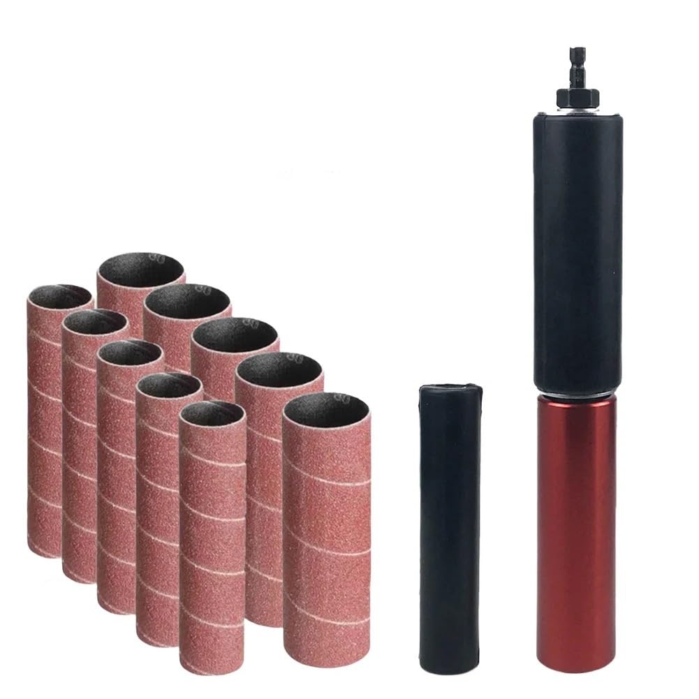 Rubber Sanding Drum Polishing Bit Kit - Sandpaper Wrench Adapter for Drill Spindle Sander - Woodworking Accessories