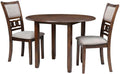 Furnifact Round Small Dining Table for 2 – Classic Wooden Kitchen Table for 2 with Chairs, Ideal for Compact Dining Areas
