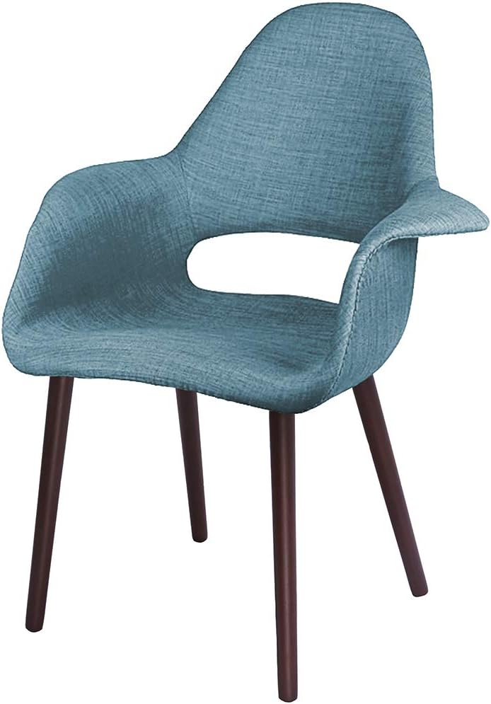 2xhome Organic Upholstered Mid Century Modern Dining Arm Chair with Natural Dark Wood Legs