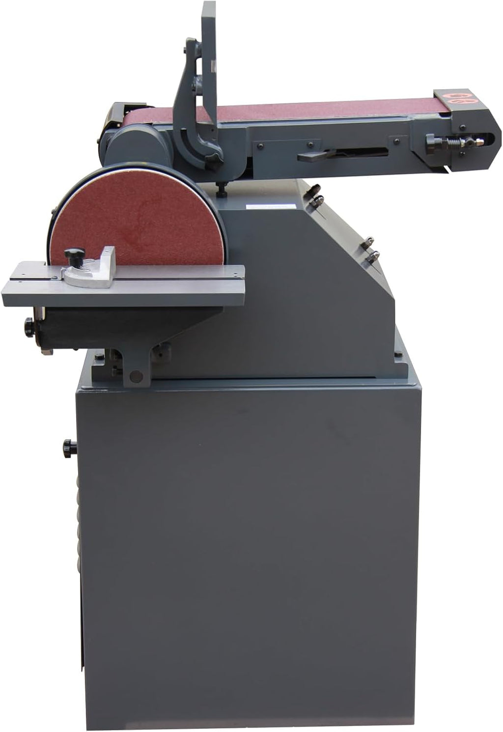 Belt and Disc Sander, 6x48 Belt, 10in Disc, KAKA INDUSTRIAL BTM-250 | Tilting tables for angled sanding