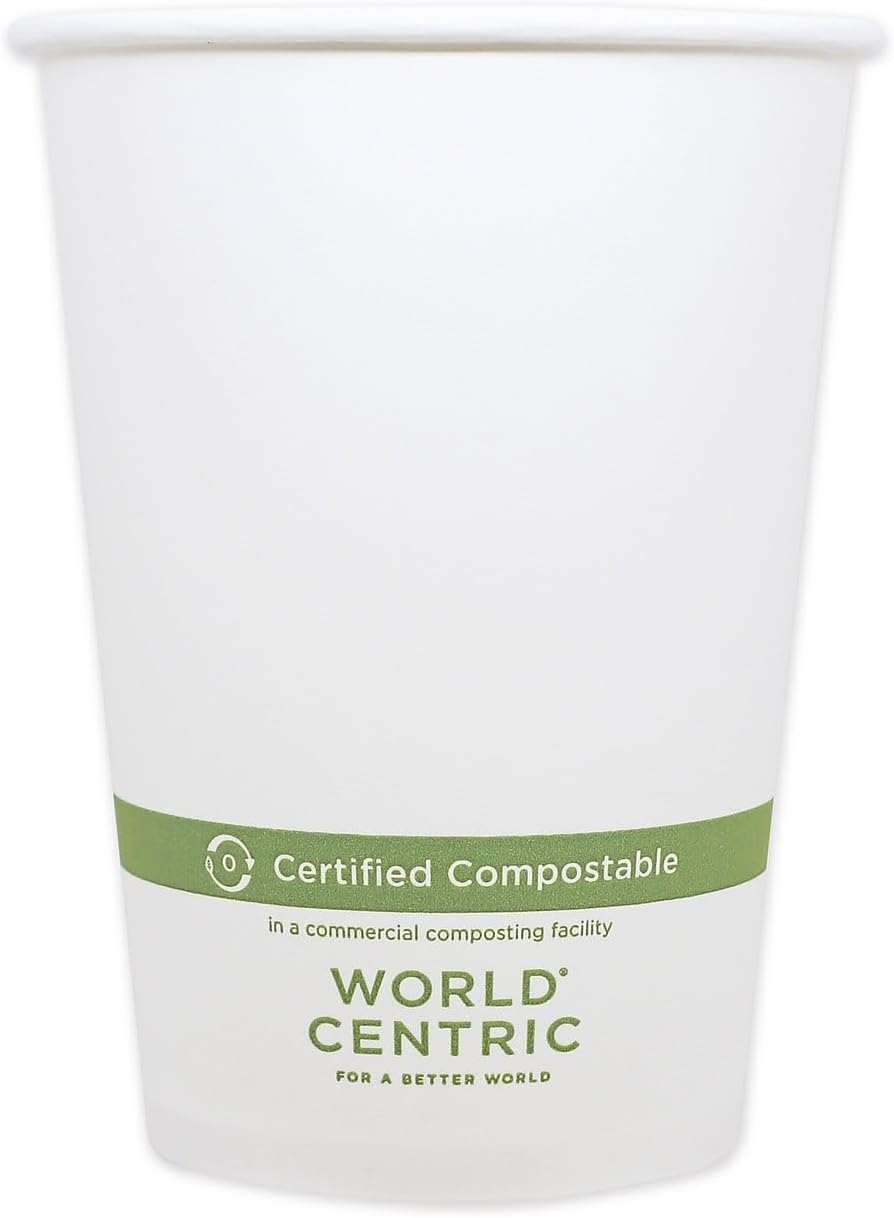World Centric Paper Bowls, 32 Oz, 4.4' Diameter X 5.8'h, White, 500/carton