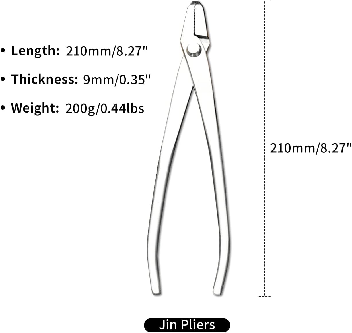 YUEWO Bonsai Tool Kit 6 Pcs 8' Master's Grade for Bonsai Tree with Wire Cutter, Trunk Splitter, Jin Pliers, Knob Cutter Concave, Round Edge Branch Cutter, Jin Pliers Wire Pliers