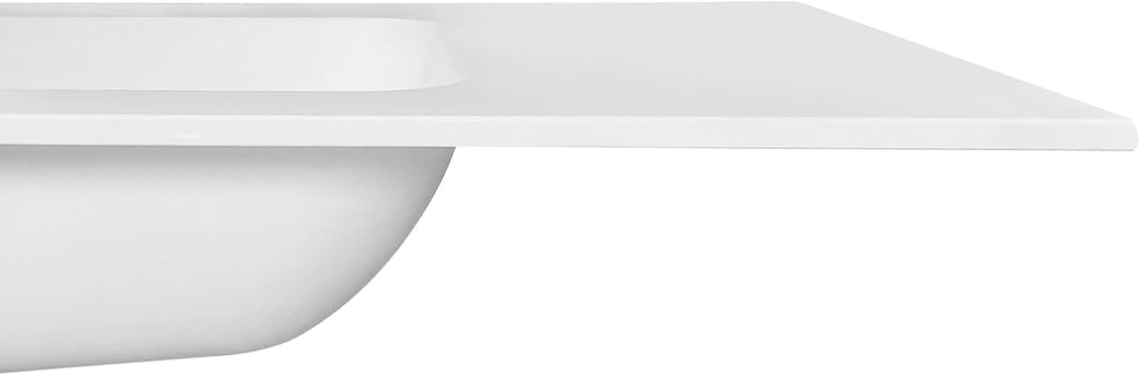 37' W x 22' D Solid Surface Polyurethane Resin Streamline Vanity Top with Sink, Durable, Consistent Color, Easy-to-Clean, Built-in Overflow (Solid Surface Resin Vanity Top, 37 inch)