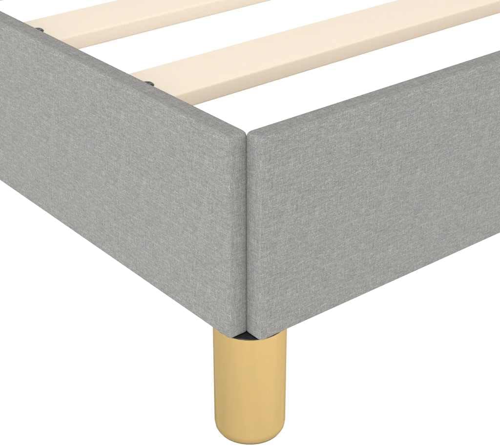 Light Grey Upholstered Bed Frame with Polyester and Engineered Wood, Full Size Modern Platform Bed for Adults, Breathable Fabric and Durable Design, Easy Assembly