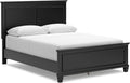 Signature Design by Ashley Lanolee Transitional Queen Panel Bed with Tapered Feet, Foundation or Box Spring Needed, Black