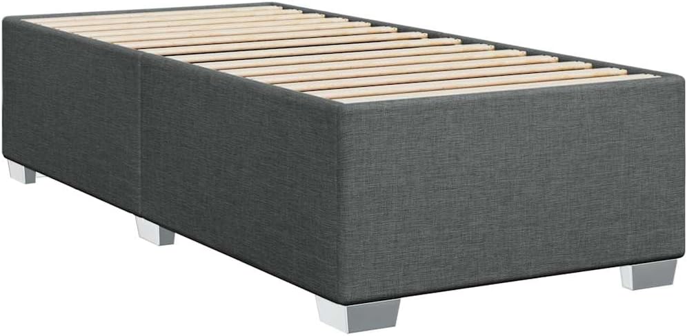 Dark Gray Polyester Twin XL Bed Frame with Plywood and Engineered Wood, Modern Minimalist Design with Breathable Fabric Upholstery for Sturdy Support and Easy Assembly,