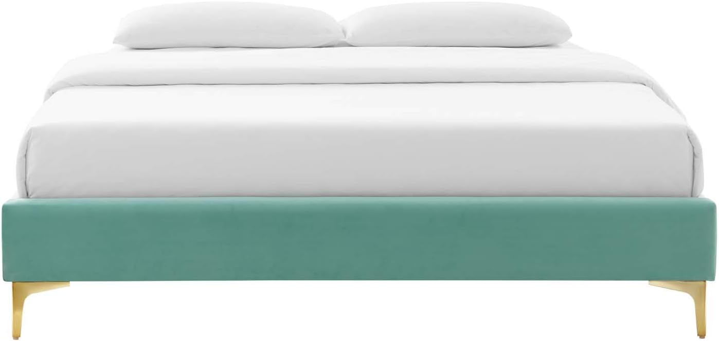 Modway MOD-6307-MIN Sutton King Performance Velvet Bed Frame, Mint