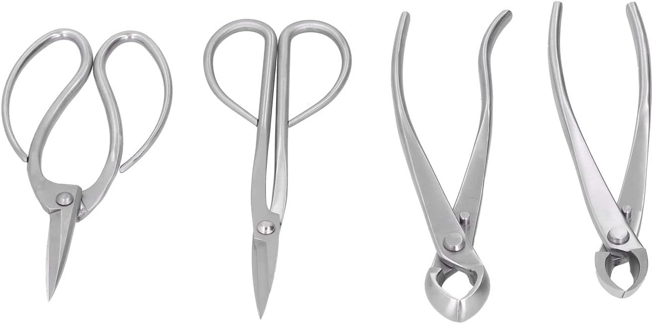 Bonsai Tool Set Stainless Steel Pruning Shears and Knob Cutter, Gardening Scissors Kit with Protective Bag - Durable Sharp Blades, Ergonomic Handle for Bonsai and Garden Care