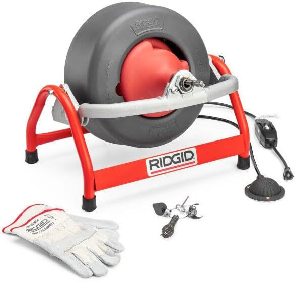 Ridgid 53122 K-3800 W/C-45 Drum Machine For 3/4' To 4' Drain Lines, with C-45 1/2' x 75'. Inner Core Cable & Tool Set, 115V