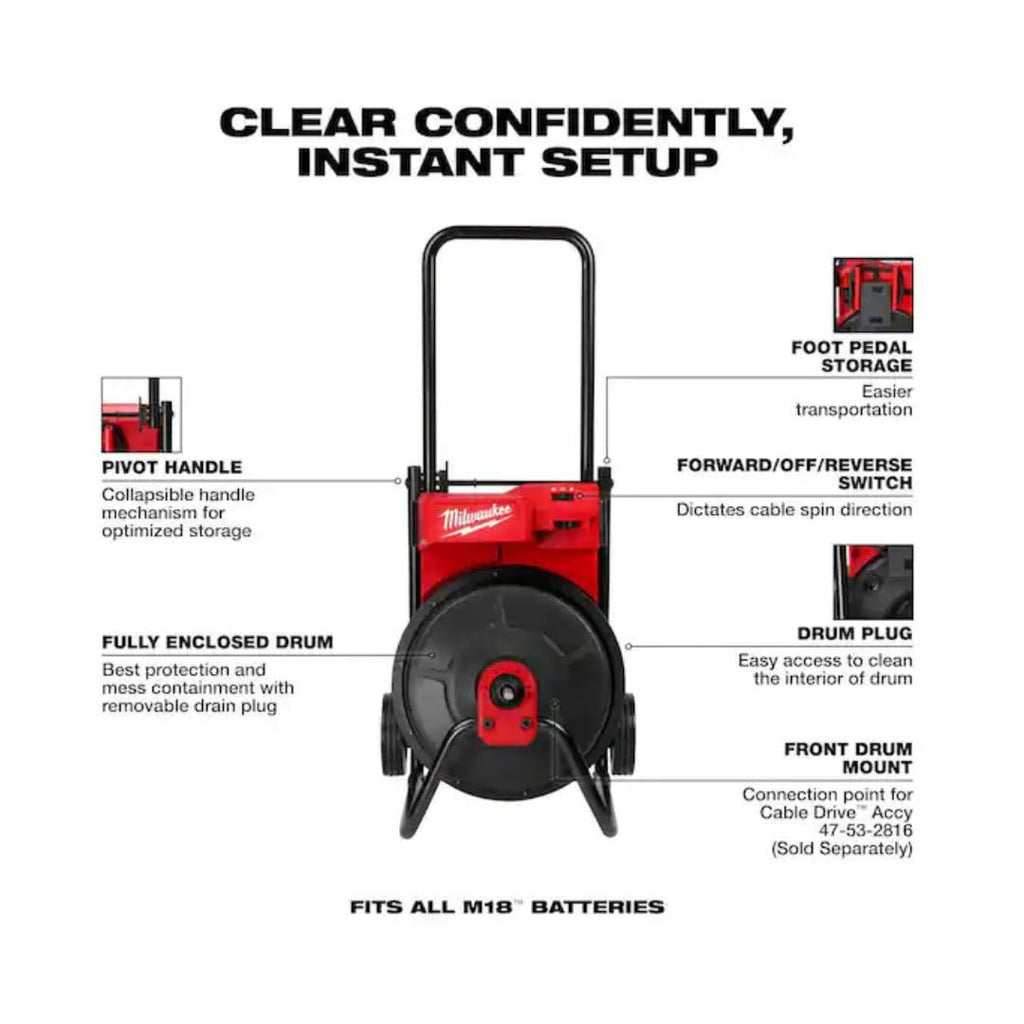 MILWAUKEE 2817A-21 M18 Drum Machine with 3/8' (2817A-21)