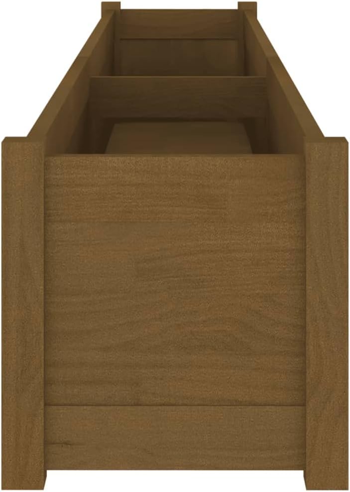 78.7 x 78.7 x 12.2 in Large Pinewood Rustic Rectangular Planter Box Set of 2 for Garden Outdoor Flower Pots Terrace Balcony Raised Bed