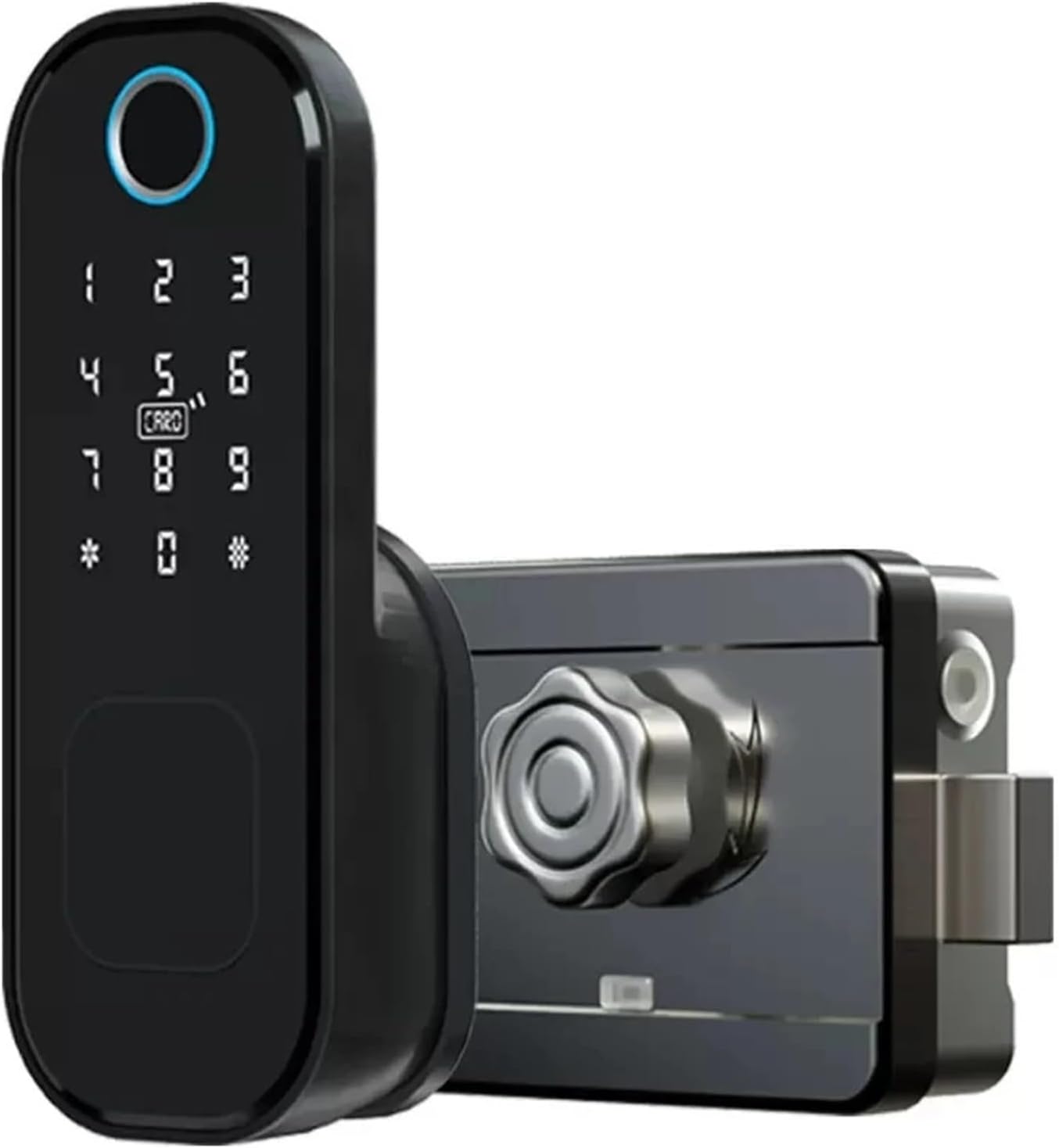Smart Home Waterproof Smart Electric Rim Lock with Tuya APP Control WiFi Outdoor Gate Door Fingerprint Smart Lock