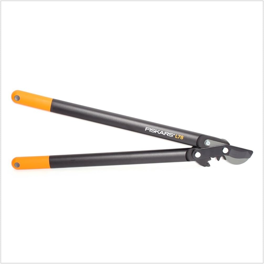 Fiskars PowerGear Lopper Bypass, Hook Head (L) L78, Power Gear II system, Non-stick coating, Cutting Diameter : 5 cm, Hardened steel, Length: 70 cm, Black/Orange, 1000584