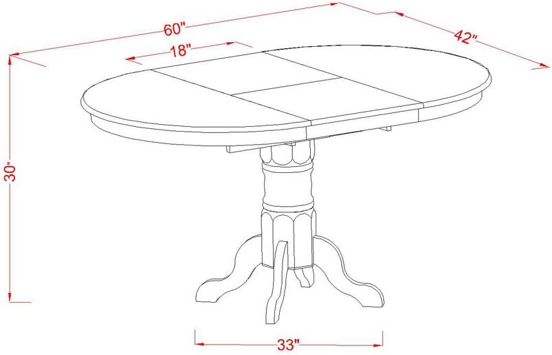 East West Furniture KEVA7-ESP-W 7 Piece Dining Set Consist of an Oval Dining Room Table with Butterfly Leaf and 6 Wood Seat Chairs, 42x60 Inch, Espresso