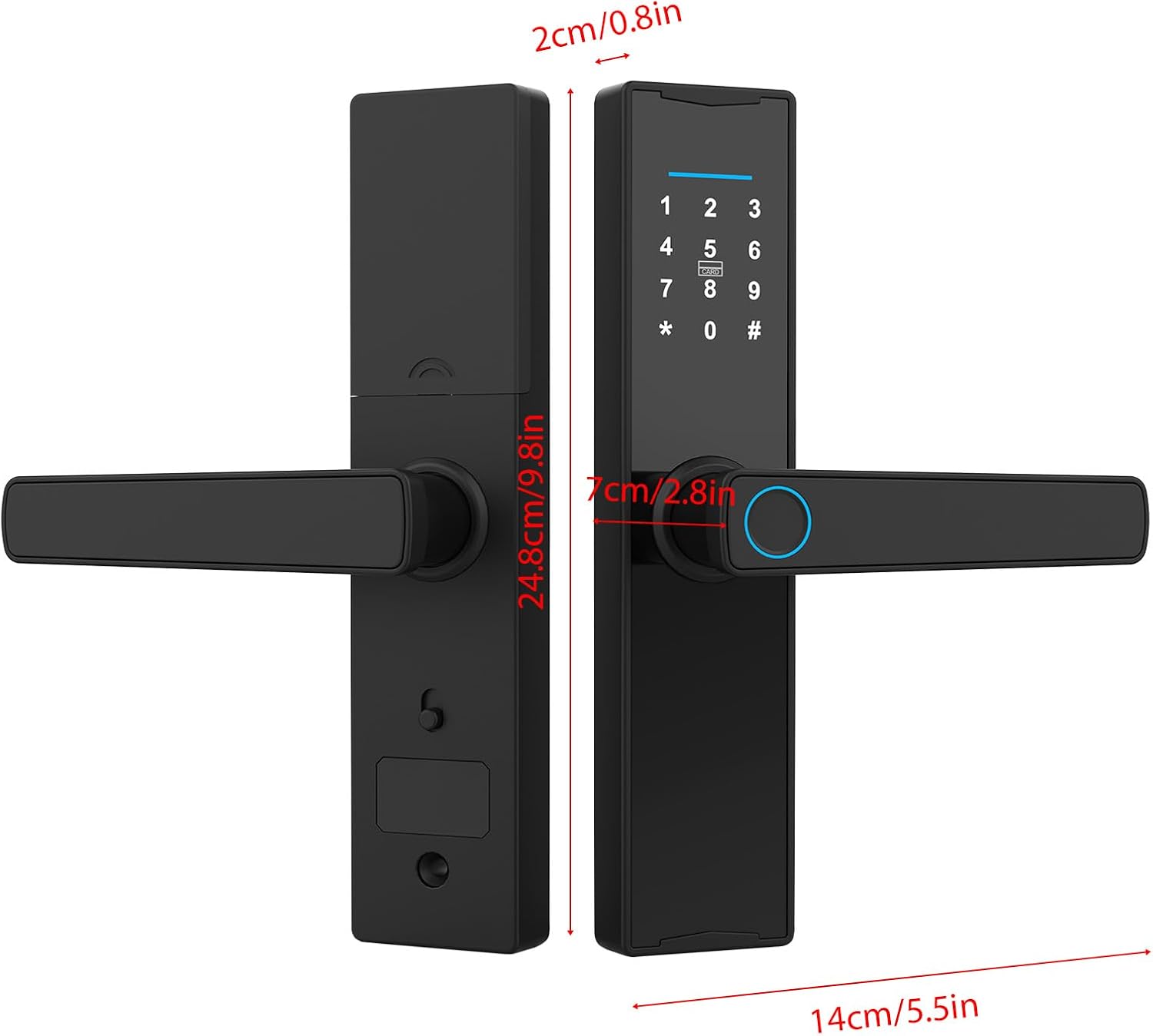 Tuya Smart Lock - Fingerprint & Keypad Door Lock with Handle - Electronic Deadbolt - Compatible with Tuya APP