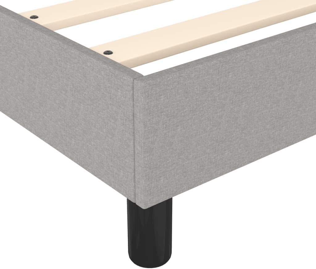 King Size Upholstered Bed Frame in Light Grey Fabric with Breathable Polyester and Durable Plywood Construction for Modern Bedrooms