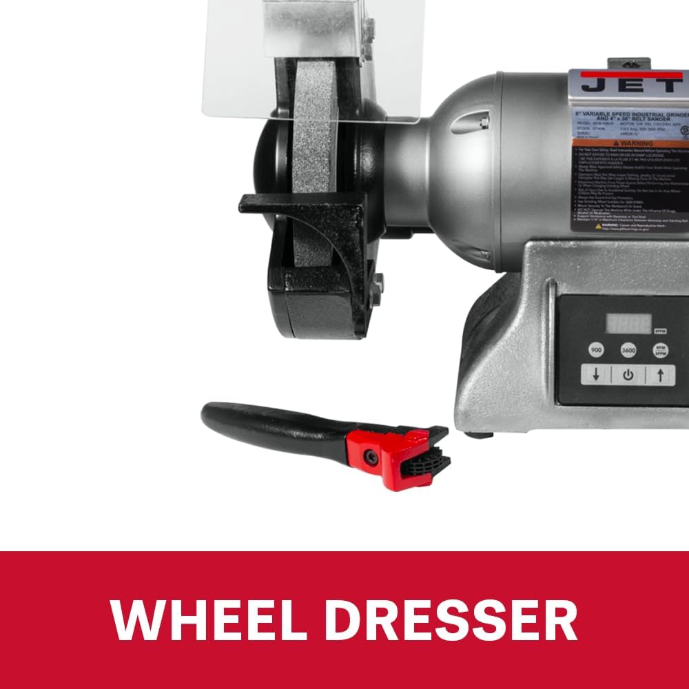 JET Variable Speed 8' Grinder and 4' x 36' Belt Sander, 1 HP, 115/230V 1Ph (Model IBGB-436VS)