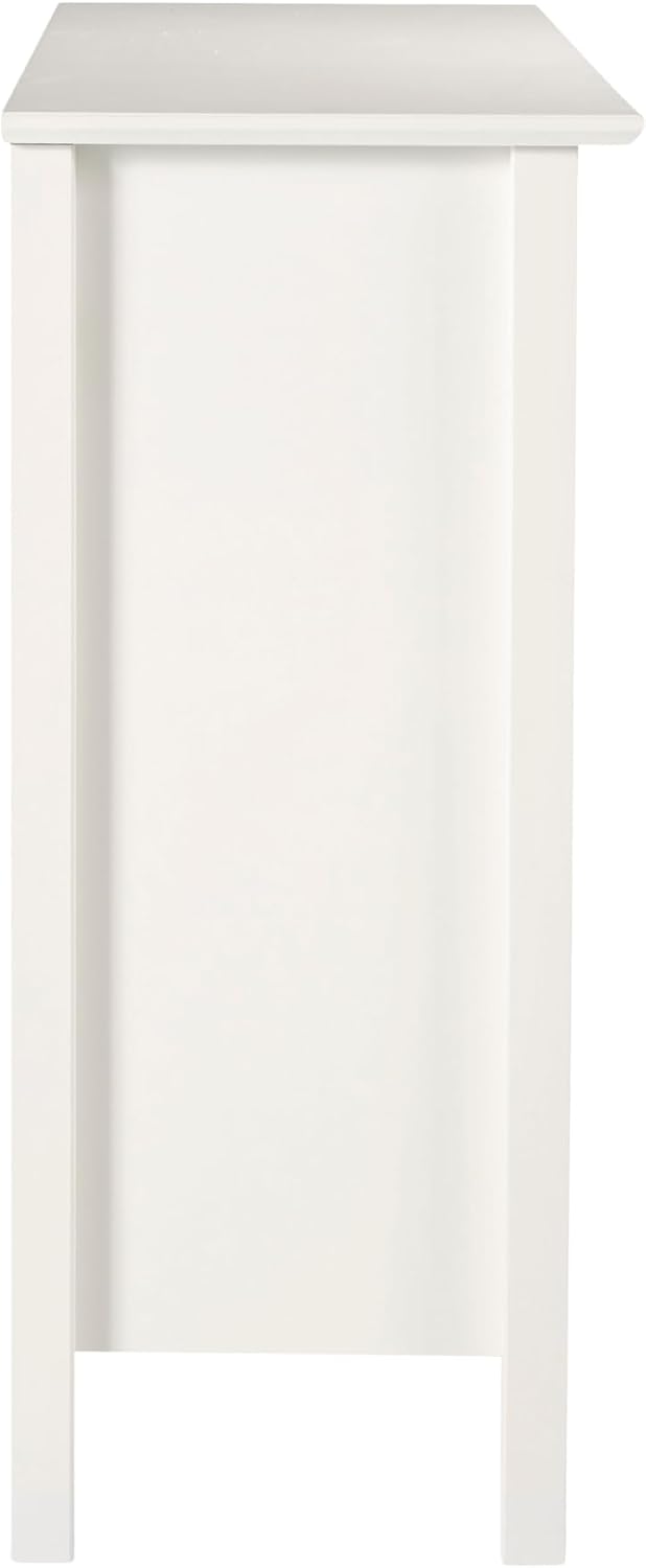 Simplicity Transitional Children's Under Window Bookshelf in White, Anti-tipping Hardware, Durable Brazilian Pine & Pine Veneer, Adjustable Shelves, Safety Standards, Modern