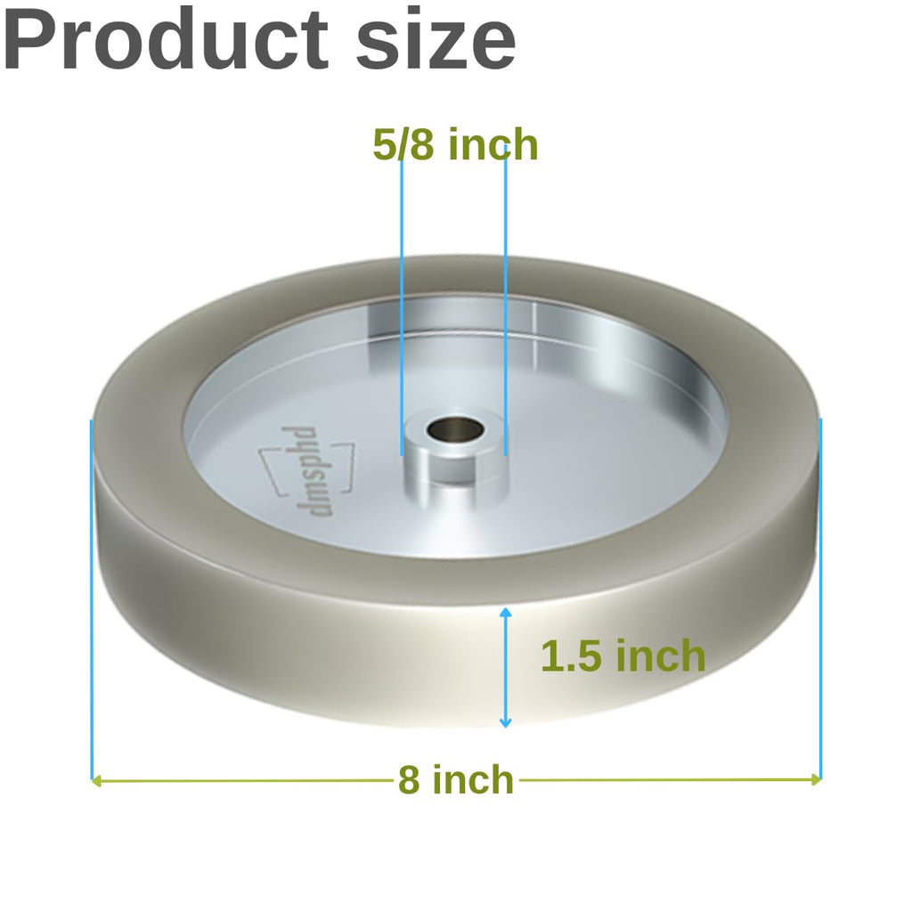 CBN Grinding Wheels 8 inch 350 Grit,5/8' Bore, 1.5' Wide,Suitable for Sharpening Woodturning and HSS Tools (350 Grit)