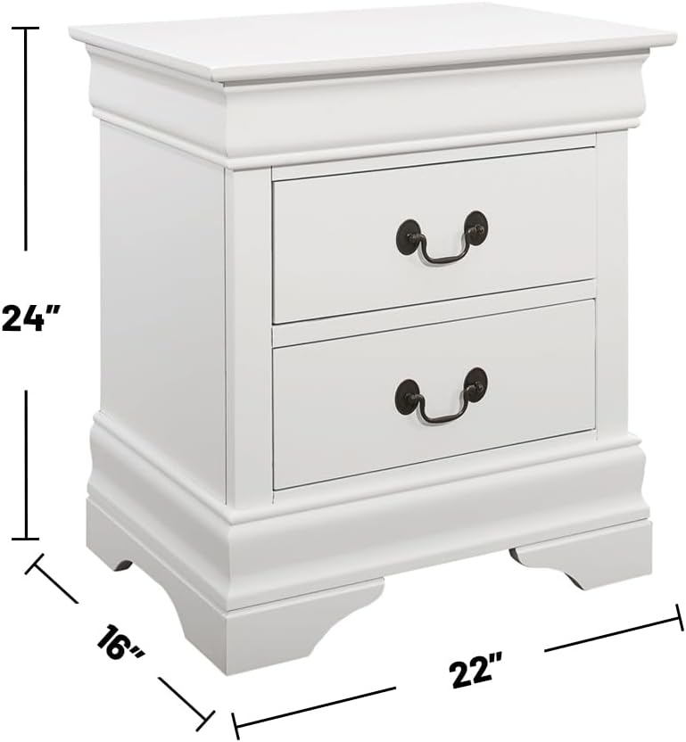 Coaster Louis Philippe Queen Bed 4-Piece Set, White