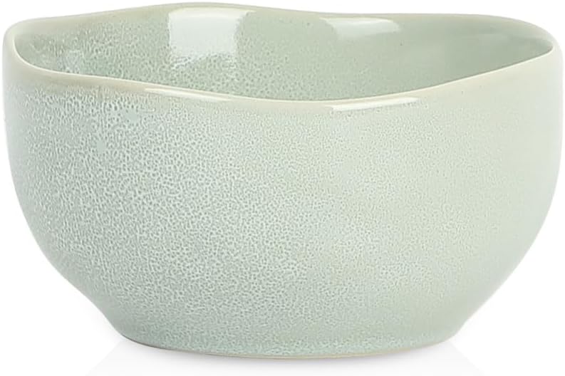 Stone Lain Mirella 4-Piece Bowl Set Stoneware, Dishwasher and Microwave Safe Cereal Bowls, Light Green