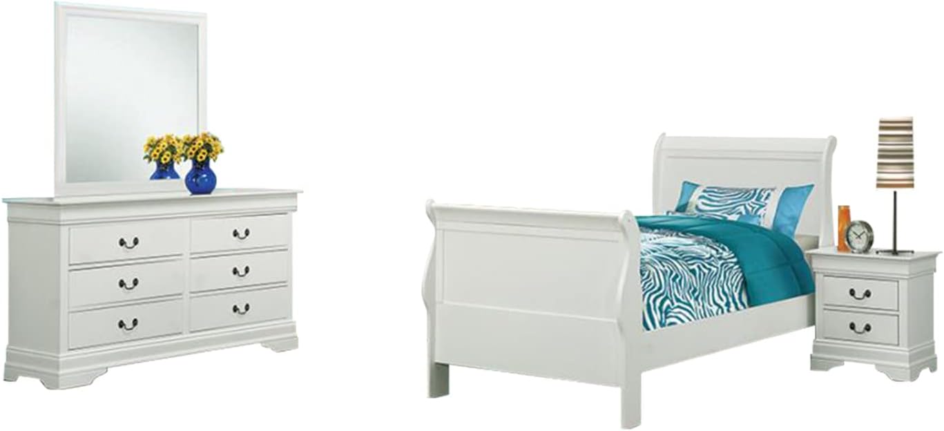 Coaster Louis Philippe Twin Bed 4-Piece Set, White