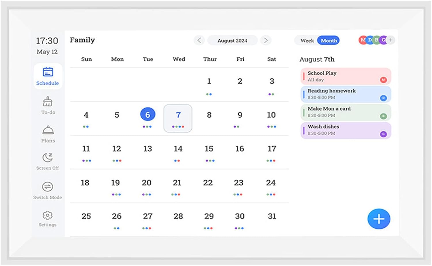 15.6 Inch Smart Digital Calendar,1080P FHD Touchscreen, Interactive Family Planner with Chore Chart & Meal Planning, Wall & Desk Electronic Organizer for Family (US Plug 100‑240V)