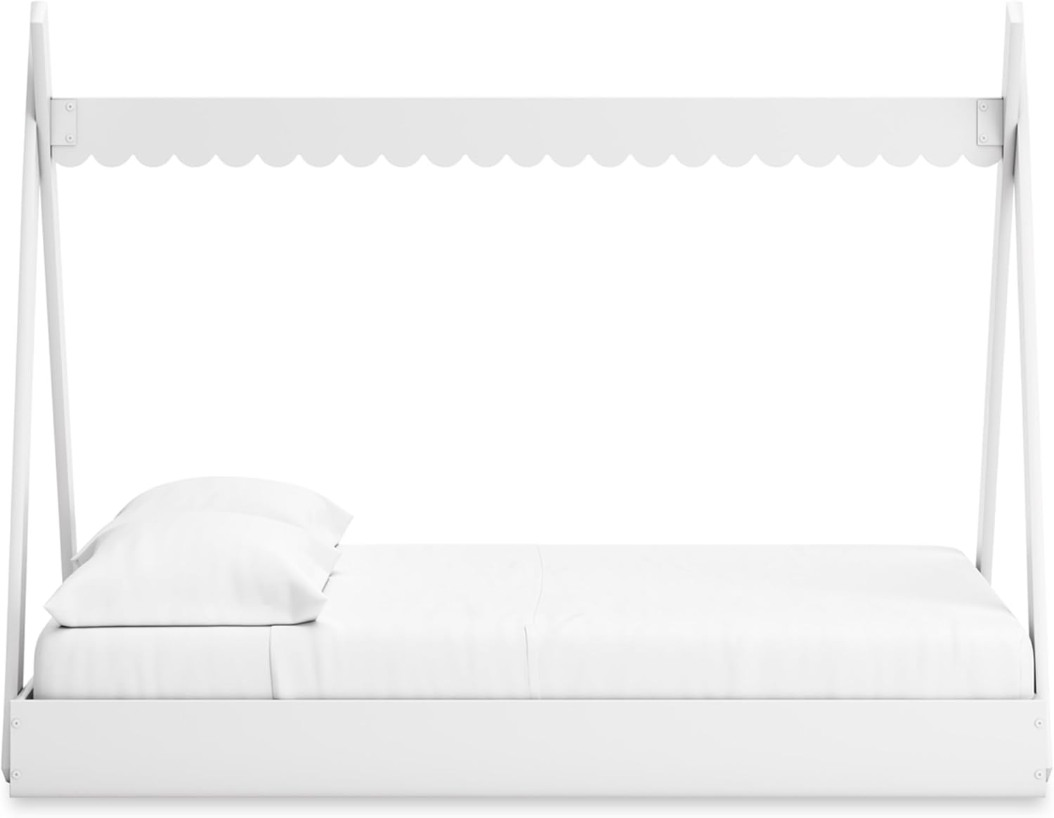Signature Design by Ashley Hallityn Casual Youth/Toddler Floor Full Tent Bed, No Box Spring Needed, White