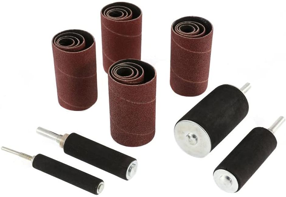 Sanding Drum Sander Tool Kit Set with Case for Drill Press Sanding Machine Kit Sandpaper for Drill Press Rotary Tools Grinding,as shown
