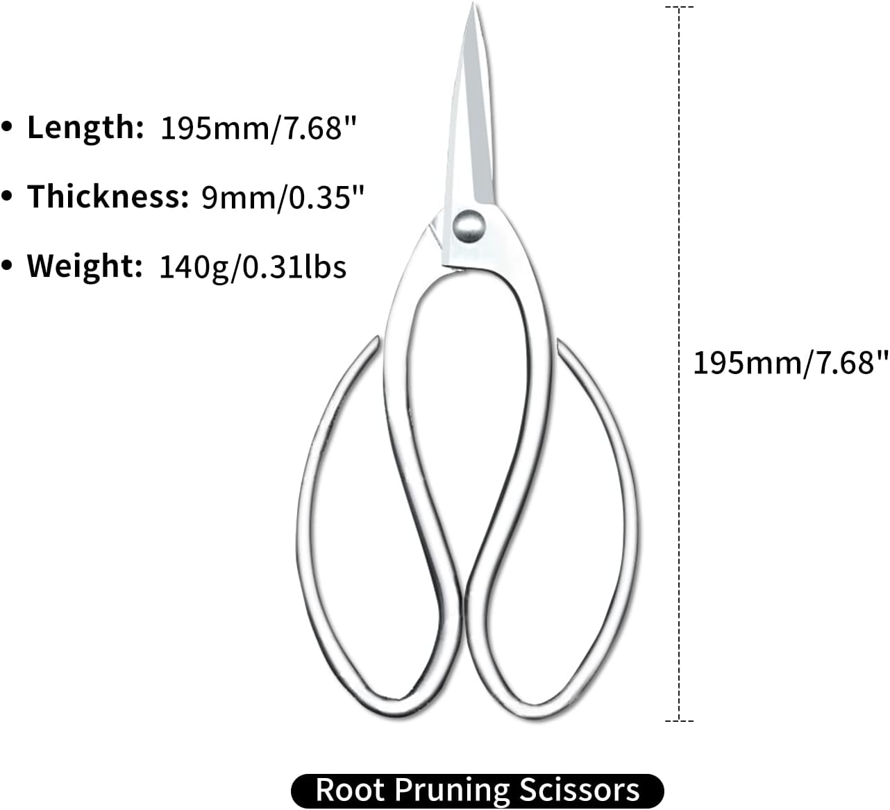 YUEWO Bonsai Tool Kit 5 Pcs 8' Master's Grade for Bonsai Tree with Jin Pliers, Root Cutter, Knob Cutter Concave, Long Handle Scissors, Root Pruning Scissors