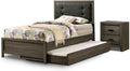 Furniture of America FOA Livorn 3-Piece Gray Wood Bedroom Set - Full + Nightstand + Trundle