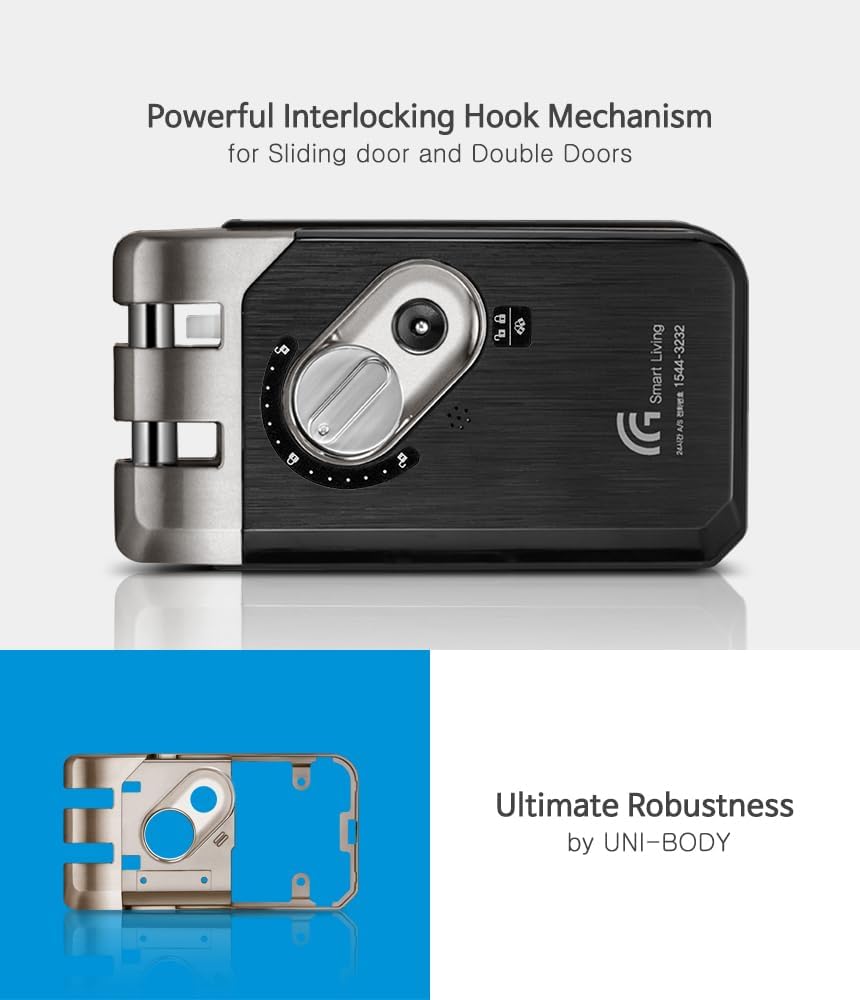 G-Touch Digital Vertibolt Rim Lock - Traceless Super Slim Body, Master Mode, Forced Lock, Automatic Locking, Volume Control, Silent Low Battery Alarm, Emergency Power Support