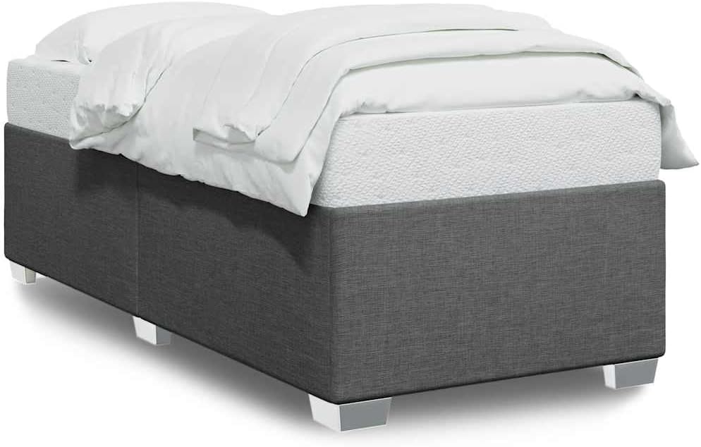 Dark Gray Polyester Twin XL Bed Frame with Plywood and Engineered Wood, Modern Minimalist Design with Breathable Fabric Upholstery for Sturdy Support and Easy Assembly,