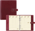 Filofax Malden Organizer, A5 Size, Burgundy - Tactile, Full-Grain Buffalo Leather, Six Rings, Cotton Cream Week-to-View Calendar Diary, Multilingual, 2025 (C021703-25)