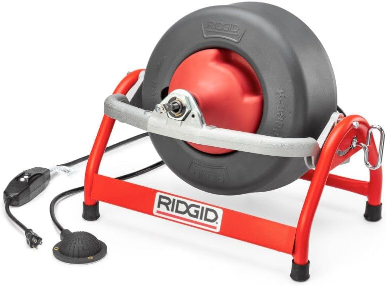 Ridgid 53122 K-3800 W/C-45 Drum Machine For 3/4' To 4' Drain Lines, with C-45 1/2' x 75'. Inner Core Cable & Tool Set, 115V