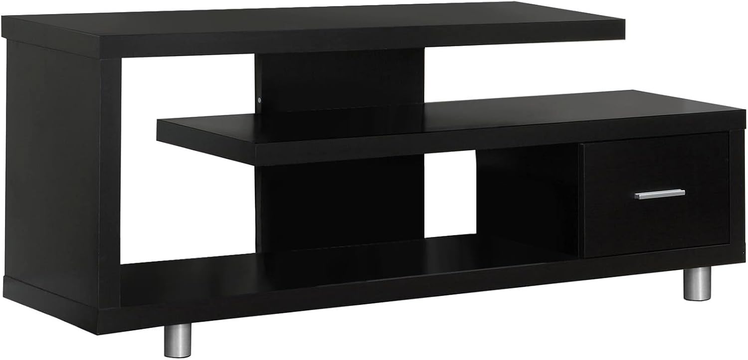 Monarch Specialties TV Stand with 1 Drawer, 60'W, Cappuccino