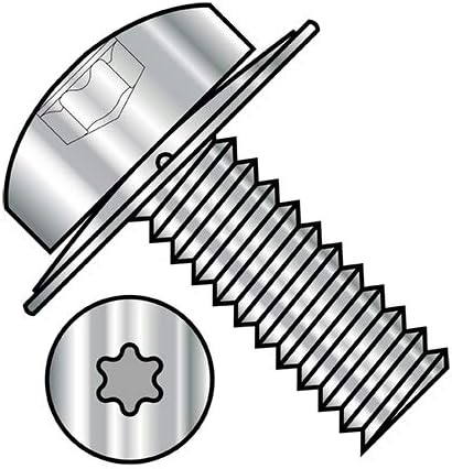 10-32X3/8 6 Lobe Pan Square Cone 410 Stainless Sems Fully Threaded 18-8 Stainless Steel (Pack Qty 5,000) BC-1106CTP188 by Shorpioen