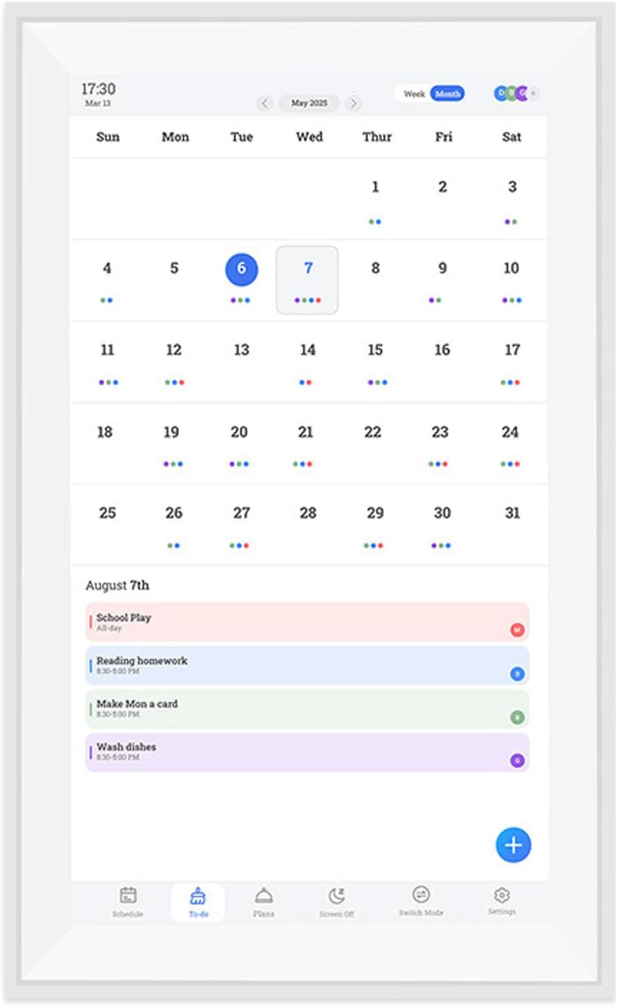 Yinhing Digital Calendar Chore Chart 15.6 Inch 1080P FHD Interactive Touchscreen Wall Desk Mount Electronic Smart Family Planner ABS Black (US Plug)