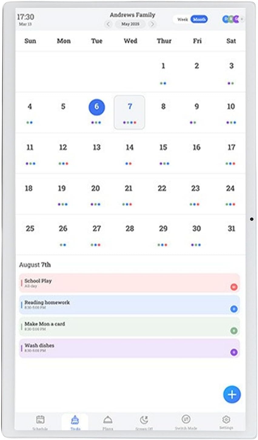 JTLB 21.5 Inch WiFi Smart Touchscreen Digital Calendar Chore Chart Interactive Wall Planner HD Display for Home Entertainment and Small Offices Aluminum Alloy Iron 4GB RAM 64GB (US Plug 100-240V)