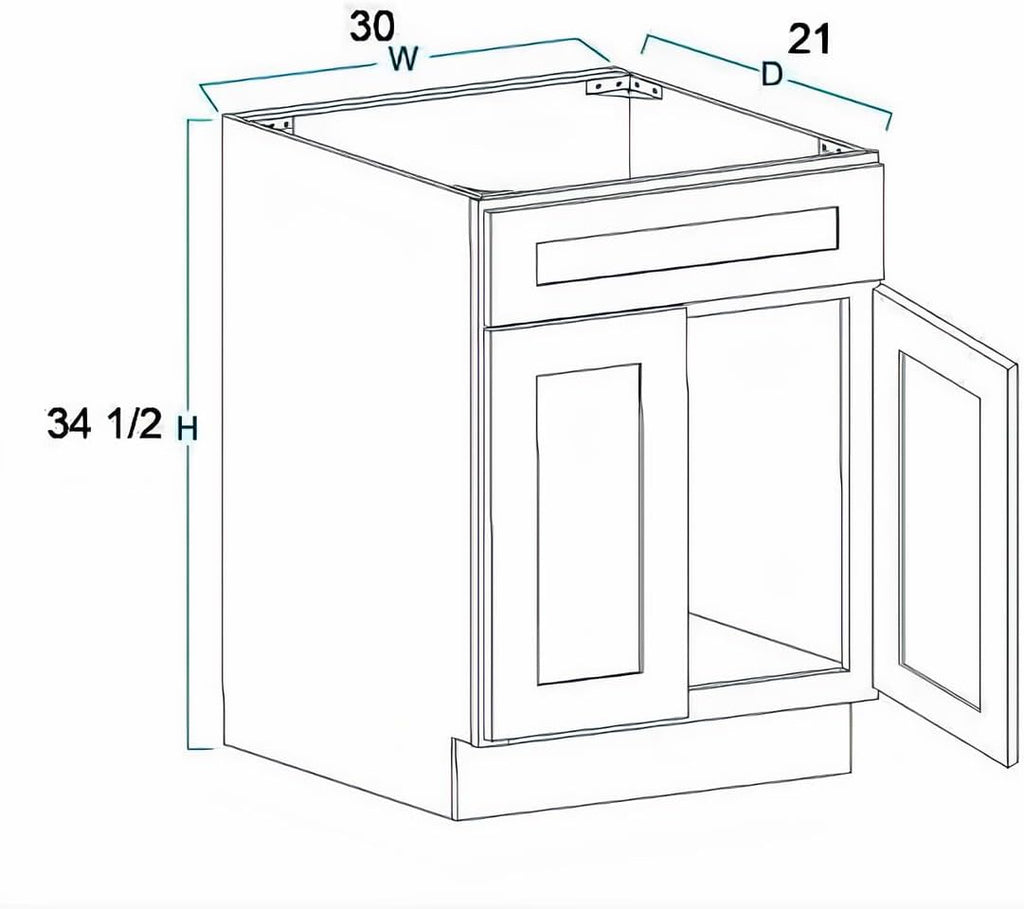Bathroom Vanity Sink Base Ready-to-Assemble Bathroom Cabinet 24'/30'/36' Width (Vanity Base in Antique Whaite, 30 inch)