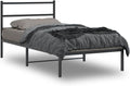 Black Steel Twin Bed Frame with Headboard, Modern Rectangular Design for Bedroom, 4-Piece Set with Ample Storage and Durable Powder-Coated Finish