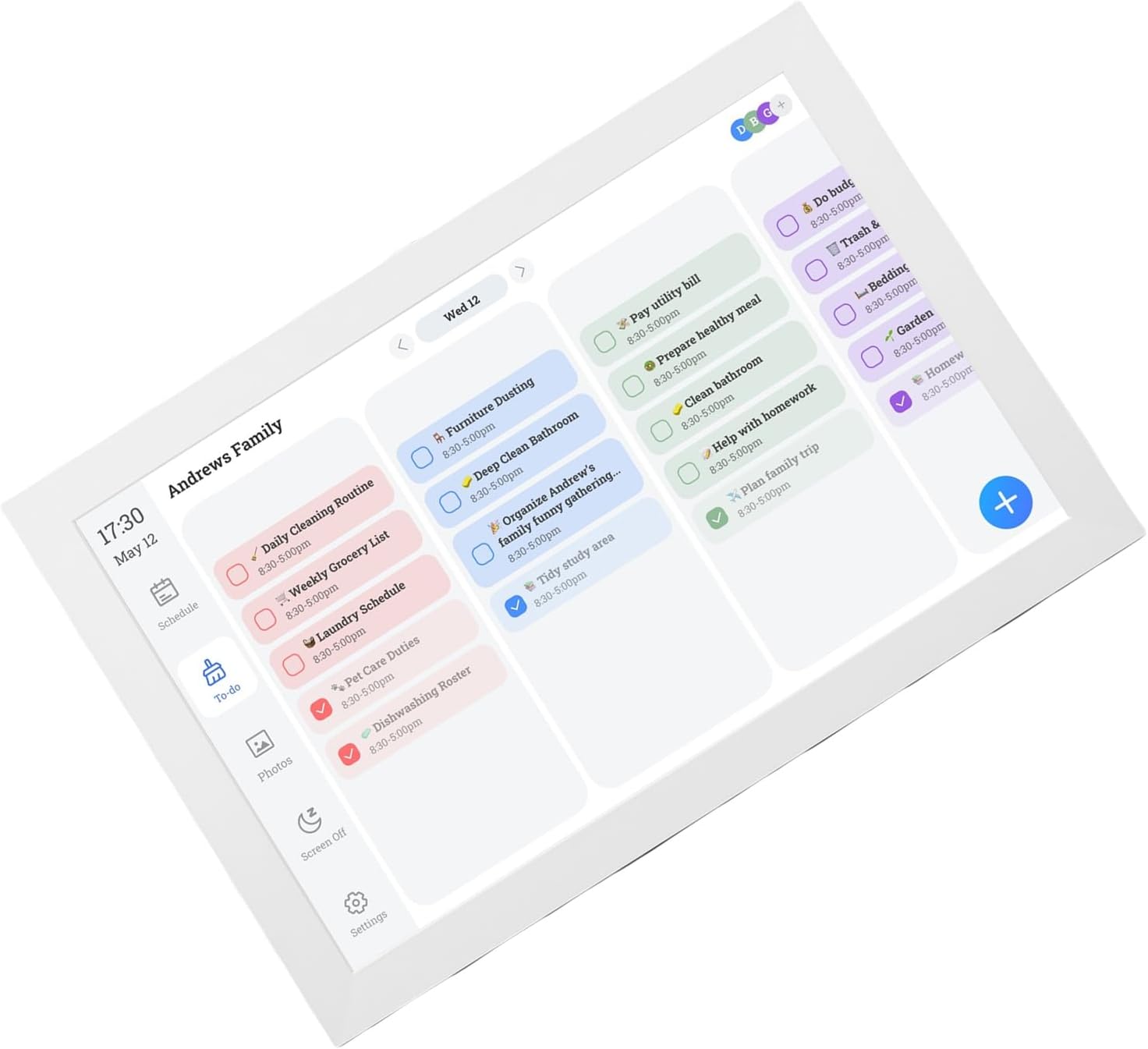 Asixxsix Digital Calendar, 10.1 Inch Smart Digital Calendar Touch Screen with Chore Chart Photo Frame APP Control for Family Schedules and Home Organization