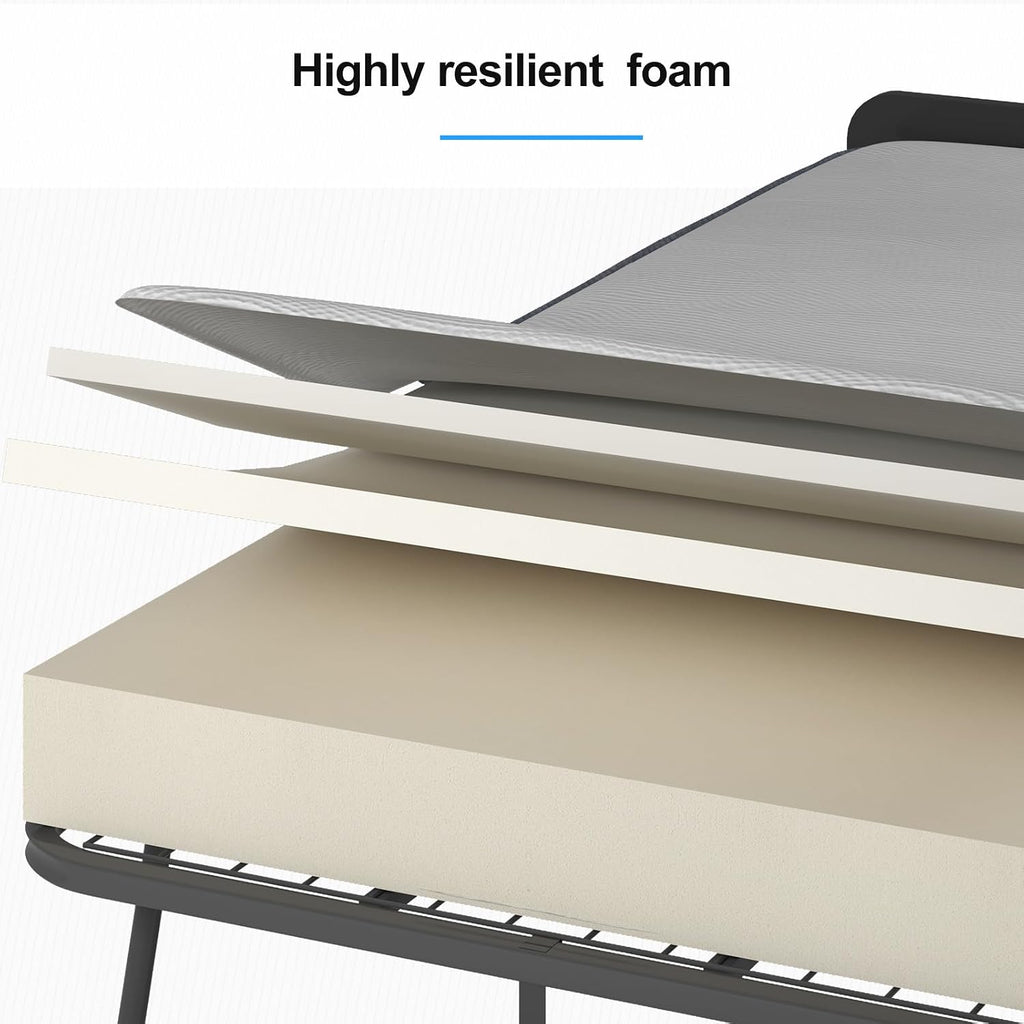 PUREMIND Folding Bed with 5' Mattress for Adults, 75' x 38' Rollaway Bed with Dustproof Bag & Metal Frame, Extra Foldable Beds for Guest, Fold Up Beds for Space-Saving