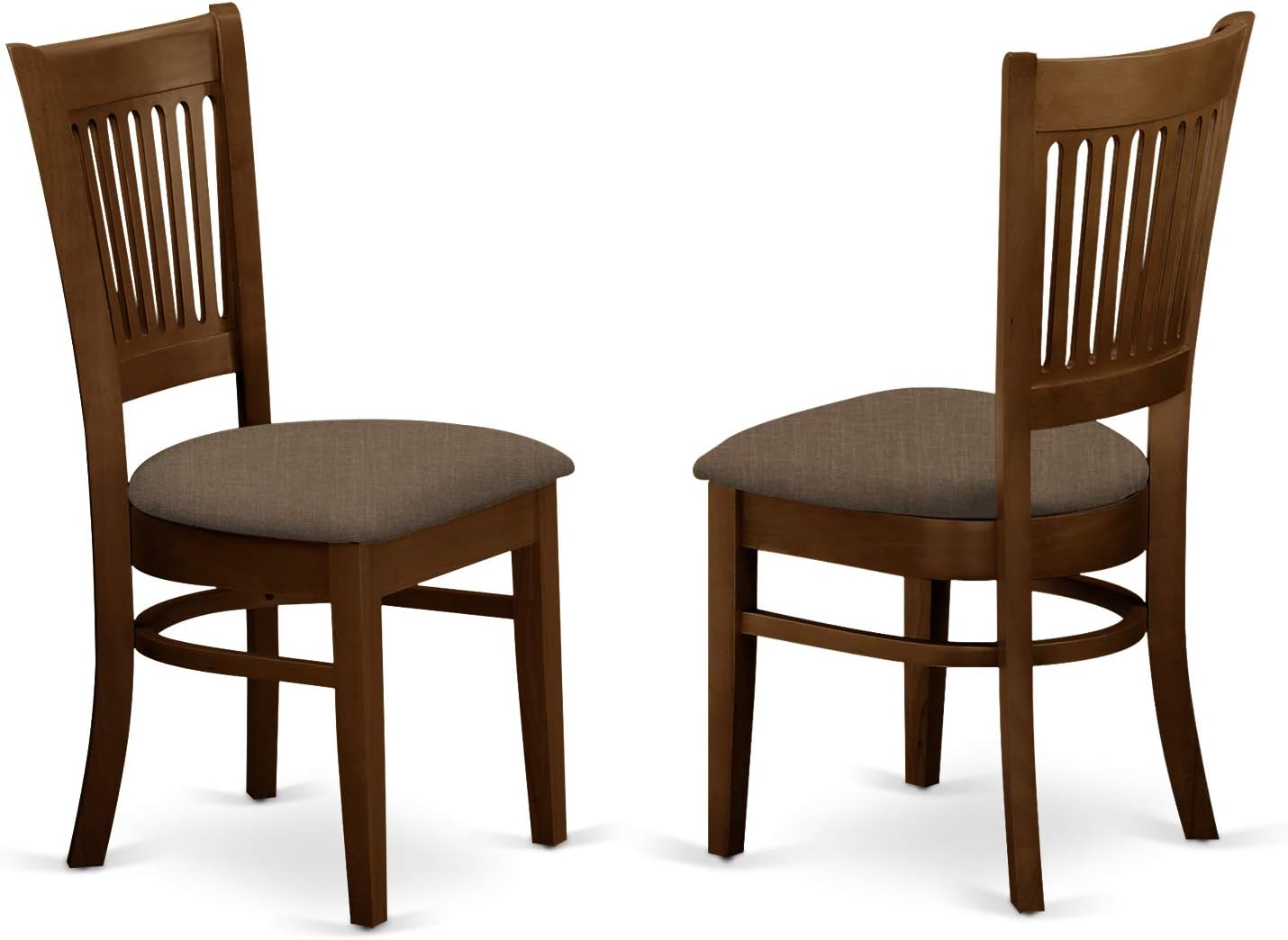 East West Furniture KEVA7-ESP-C 7 Piece Kitchen Table & Chairs Set Consist of an Oval Dining Room Table with Butterfly Leaf and 6 Linen Fabric Upholstered Chairs, 42x60 Inch, Espresso