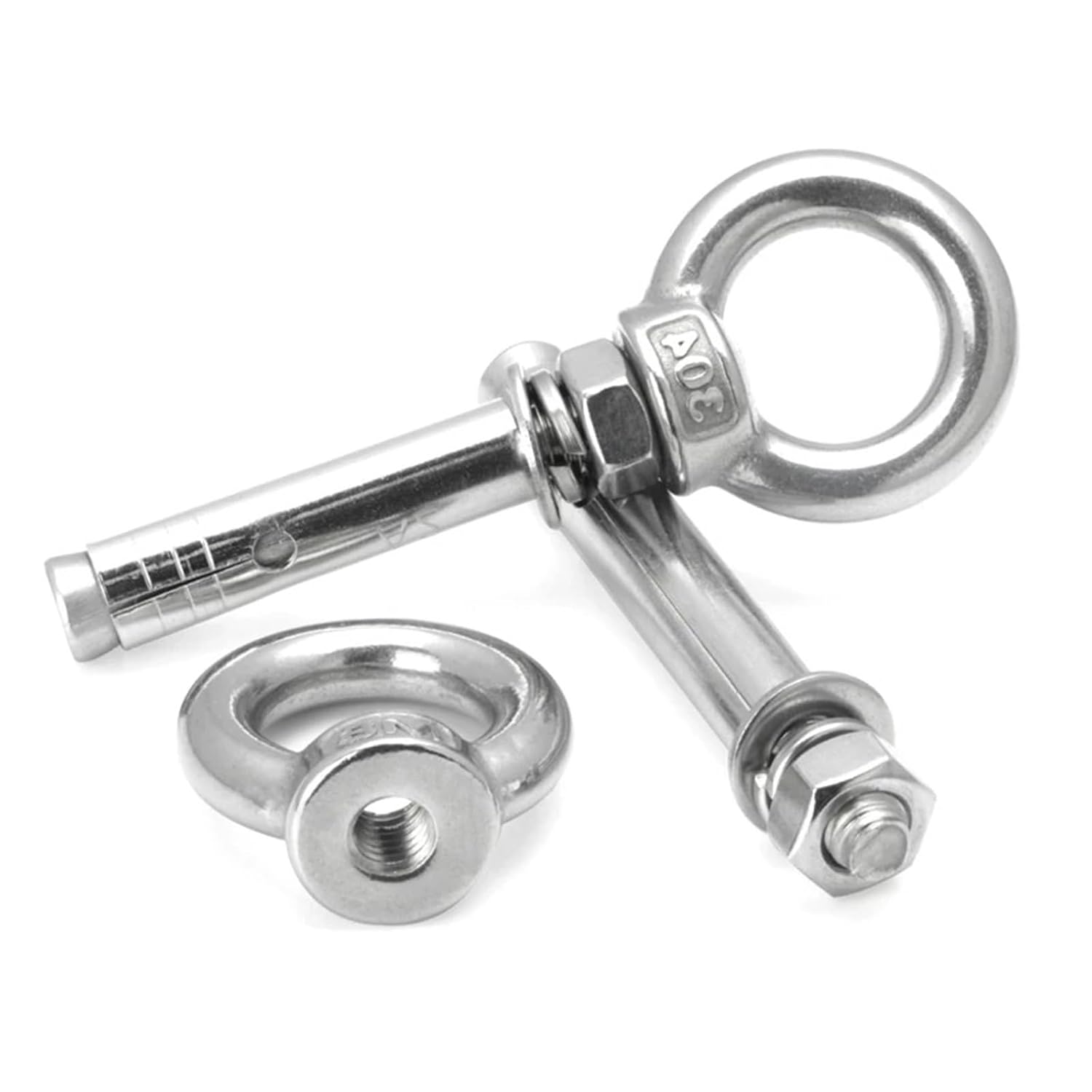 Anchor Bolts,Expansion Bolt, M6 M16 Sleeve Anchor Concrete Expansion Eye Bolt 304Stainless Steel Installation Artifact Hook Universal Ring Screws(M12x90mm 1pc)