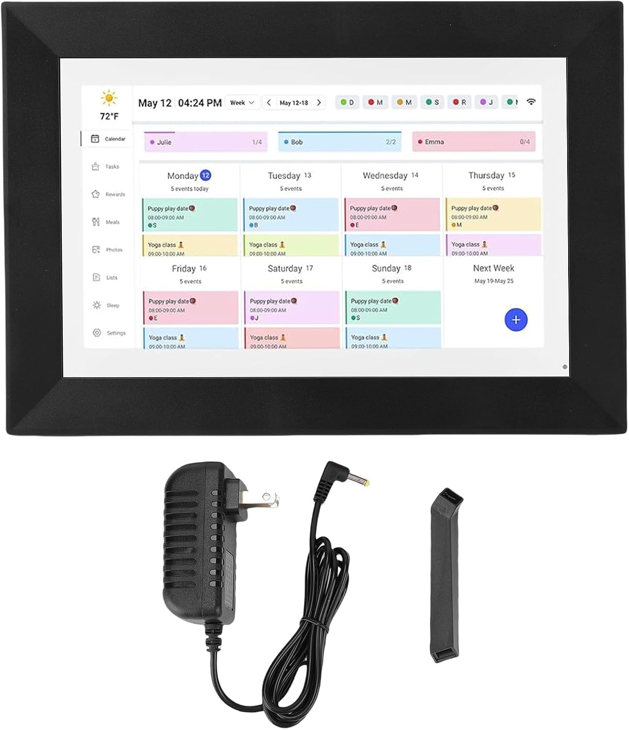 GOWENIC WiFi Smart Digital Calendar, 10.1 Inch Touchscreen, 32GB of Digital Photo Storage, Interactive Chore Chart, Meal Planner, Smart Home Planner (US Plug)
