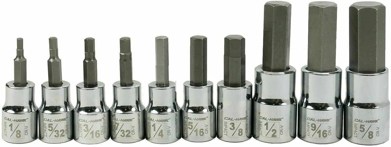 20pc Drop Forged SAE + Metric 3/8' & 1/2' Drive Hex Key Allen Head Socket,Jikkolumlukka