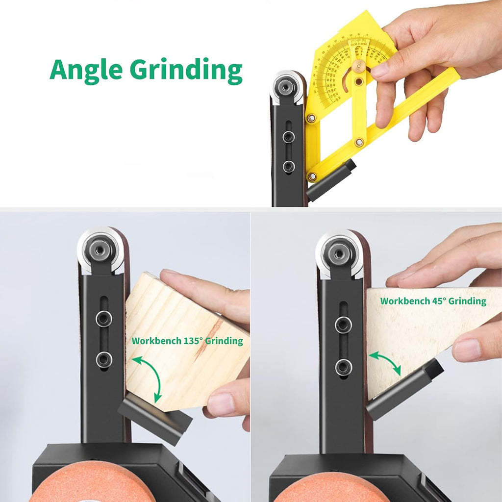 Benchtop Belt Sander with 10 Abrasive Belts 30 Type, 350W 0~90° Adjust Digital Display Sanding Belt Machine, 0~10000Rpm Electric Polishing Grinding Tool